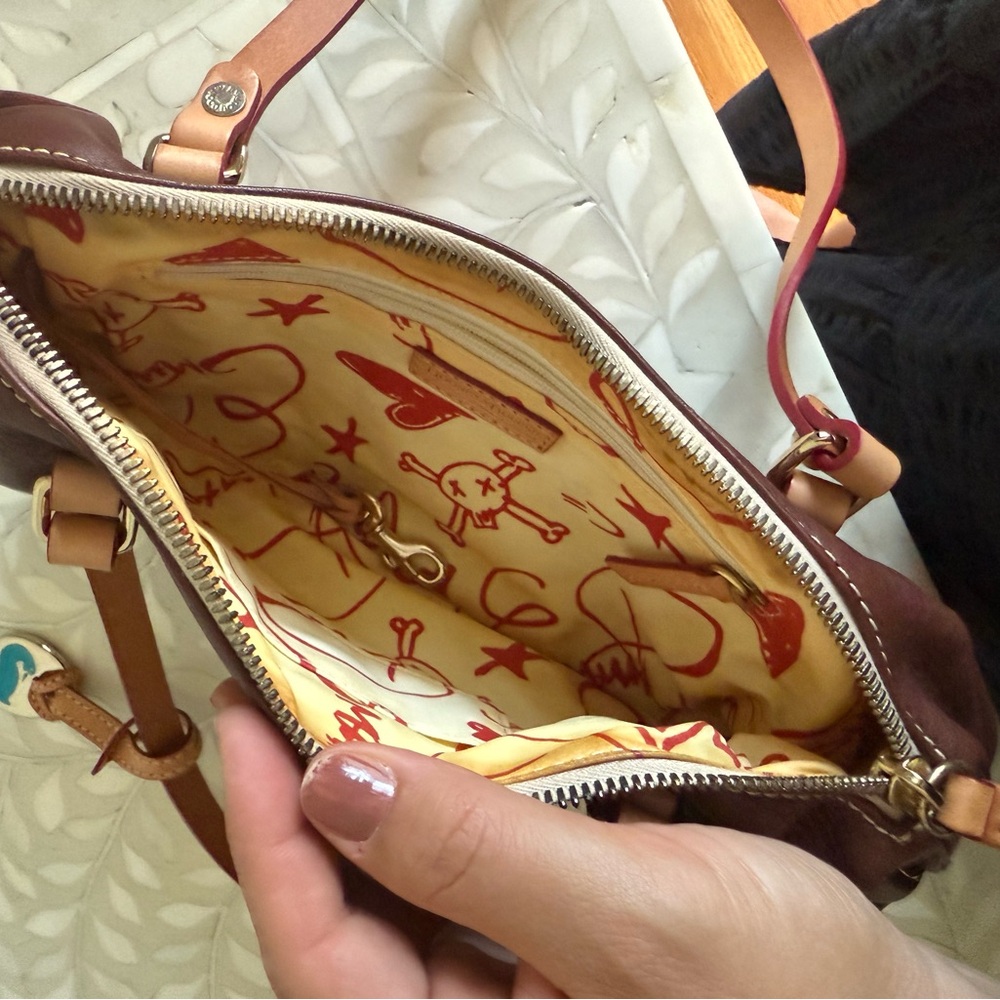 Dooney & Bourke Chestnut Leather Shoulder Bag - Picture 5 of 6